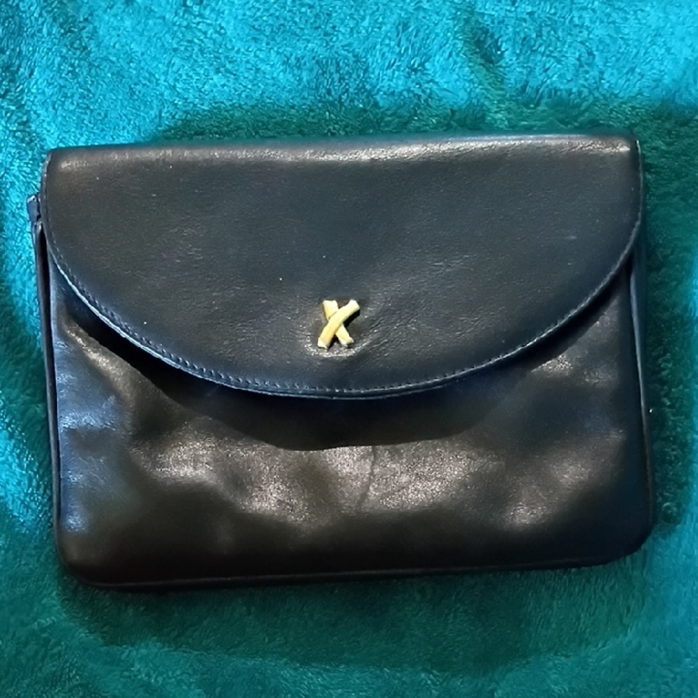 Paloma Picasso Black Crossbody Bag with Gold Accent